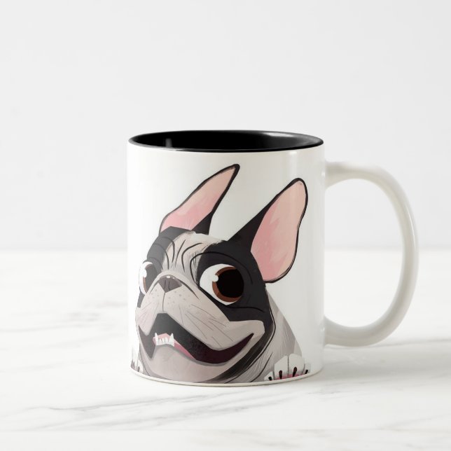 Taza Bicolor Bulldog francés animado (Derecha)
