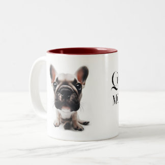 Taza Bicolor Bulldog francés cerrar Mug con tu nombre
