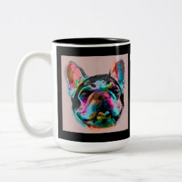 Taza Bicolor Bulldog francés colorido