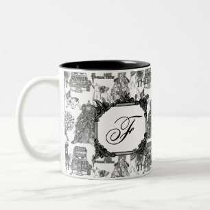 Taza Bicolor Bulldog FRANCÉS Frenchie Black Toile con Monograma