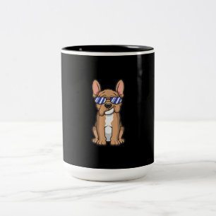 Taza Bicolor bulldog francés fresco gafas de sol lindo regalo