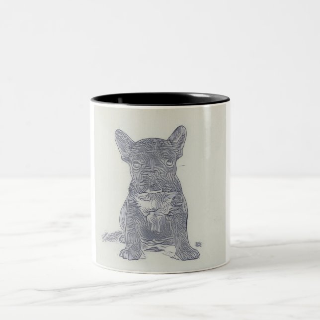 Taza Bicolor Bulldog francés Lover Coffee Mug (Centro)