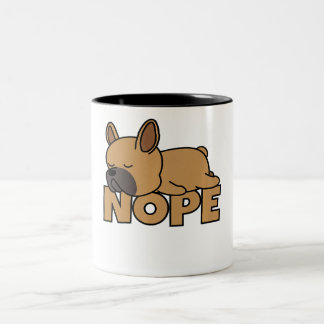 Taza Bicolor Bulldog francés Nope Lazy Dog Frenchie