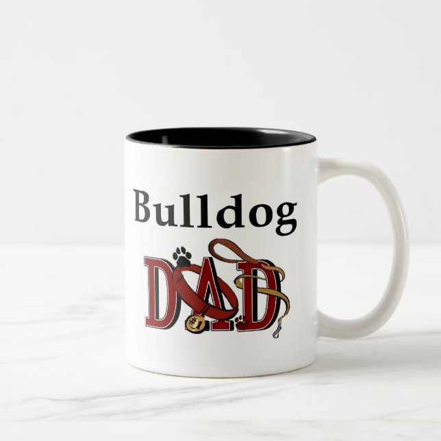 Taza Bicolor Bulldog inglés Dad Mug (Derecha)