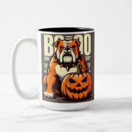 Taza Bicolor Bulldog juguetón arte pop: ¿Boo o Bulldog?