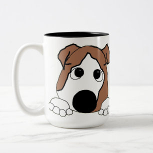 Taza Bicolor bulldog personalizado de observación roja y blanca