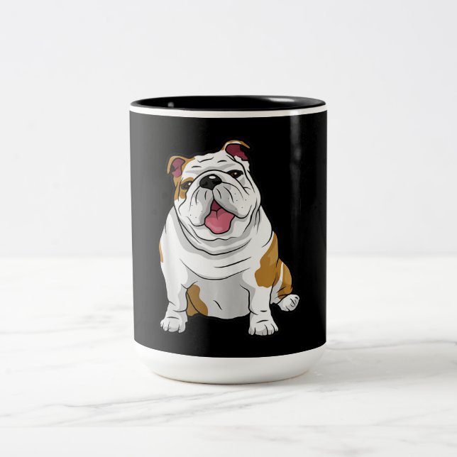 Taza Bicolor Bulldoges ingleses sorprendentes perros de Bulldog (Centro)