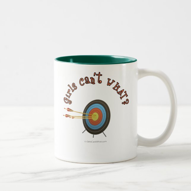 Taza Bicolor Bullseye objetivo del tiro con arco (Derecha)