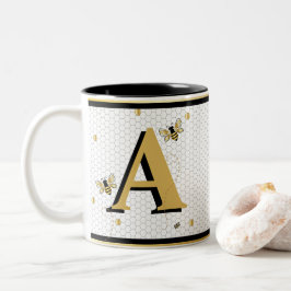 Taza Bicolor Bumblebee Honeycomb Monogrammed
