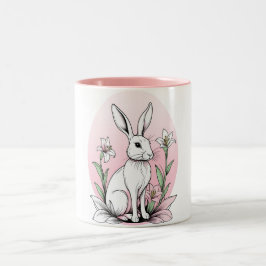 Taza Bicolor Bunny and Lilies