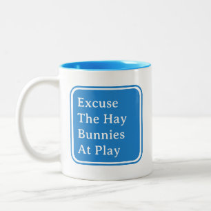 Taza Bicolor Bunny Dad Funny Rabbit Dice   Azul