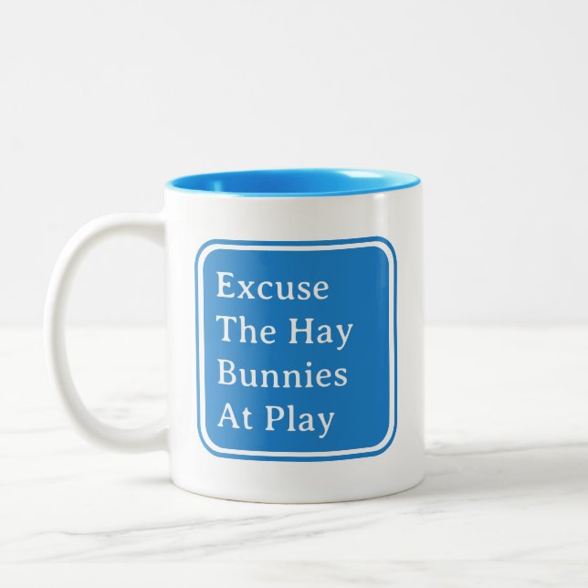 Taza Bicolor Bunny Dad Funny Rabbit Dice | Azul (Izquierda)