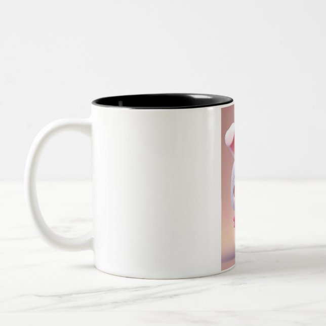 Taza Bicolor #BunnyMug #CuteCups #WhimsicalDrinkware (Izquierda)