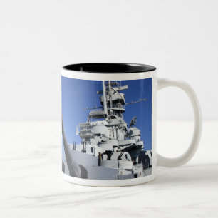 Taza Bicolor Buque de guerra USS Alabama en el Memorial del Aco