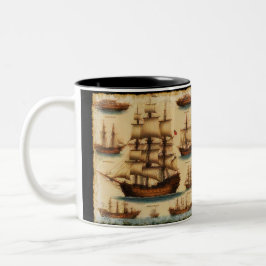 Taza Bicolor Buques piratas medievales