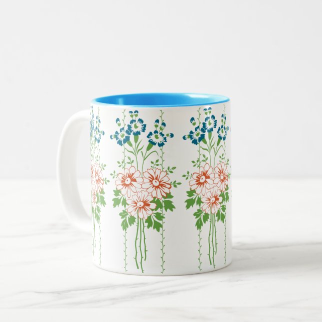 Taza Bicolor Buquet de flores de estilo barroco... (Anverso izquierdo)