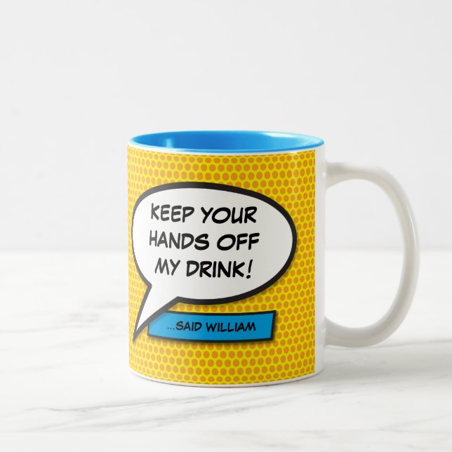 Taza Bicolor Burbuja personalizada de citas divertidas de histo (Derecha)