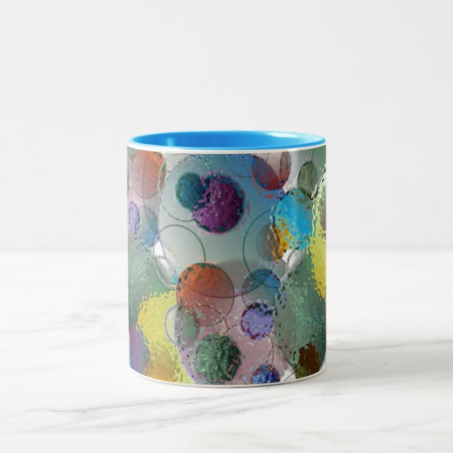 Taza Bicolor Burbujas bajo el vidrio (Centro)