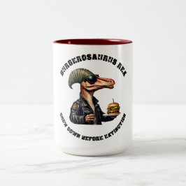 Taza Bicolor Burgersaurus Rex Dinosaur