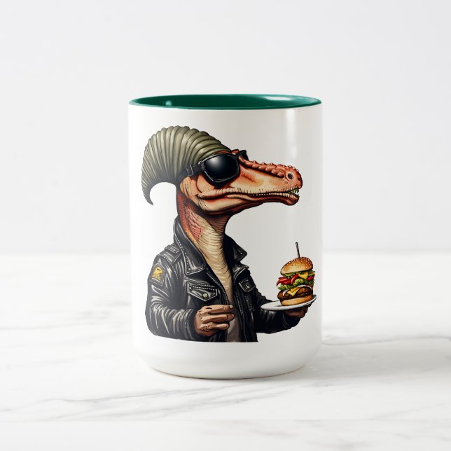 Taza Bicolor Burgersaurus Rex Dinosaur (Centro)