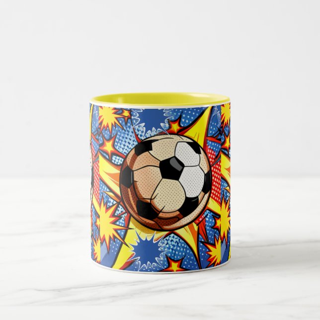 Taza Bicolor Burst de fútbol (Centro)