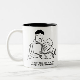 Taza Bicolor Buscando cómo encender el equipo