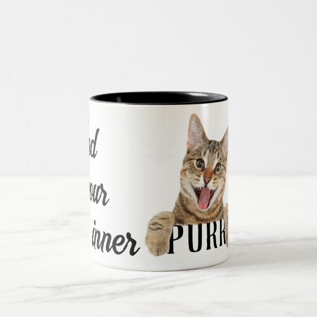 Taza Bicolor Buscar la cita de tu gato interno (Centro)