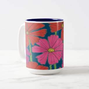 Taza Bicolor Bushel de Cosmos Brillantes