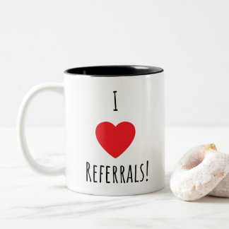 Taza Bicolor Business I Heart Referrals Café Tea Mug