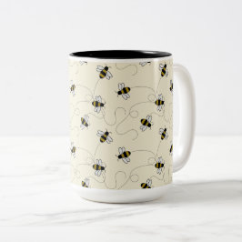TAZA BICOLOR BUSY BEES MUG