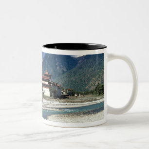Taza Bicolor Bután, Punaka. El río Mo Chhu fluye más allá
