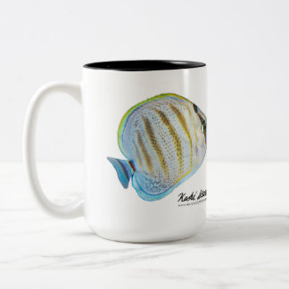 Taza Bicolor Butterflyfish de varias bandas, multicinctus de