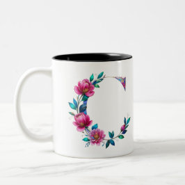 Taza Bicolor C Coffee Mug - Diseño floral para regalo