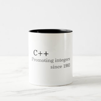 Taza Bicolor C++: Promoviendo números enteros desde 1983 (taza)