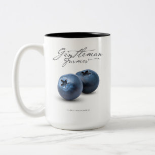 Taza Bicolor Caballero agricultor 15 oz. Café Mug (arándano azu