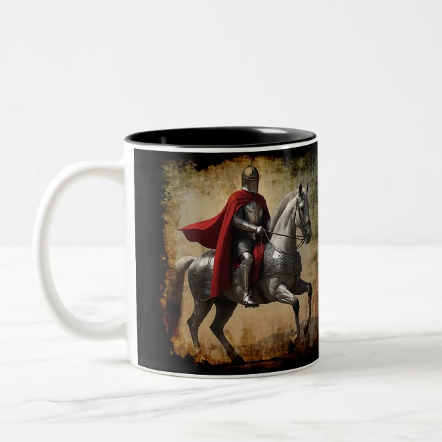 Taza Bicolor Caballero medieval a caballo (Izquierda)