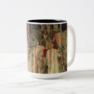 Taza Bicolor Caballeros medievales de la Mesa Redonda