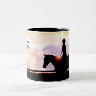 Taza Bicolor Caballo al atardecer