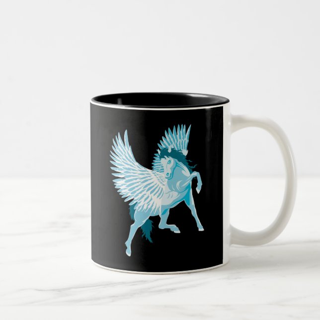 Taza Bicolor Caballo alado de la mitología griega Pegasus (Derecha)
