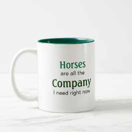 Taza Bicolor Caballo-Amante: Los caballos son una compañía