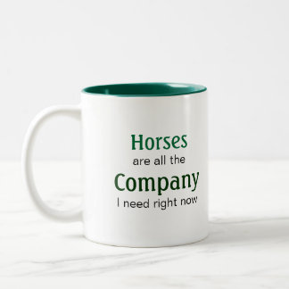 Taza Bicolor Caballo-Amante: Los caballos son una compañía