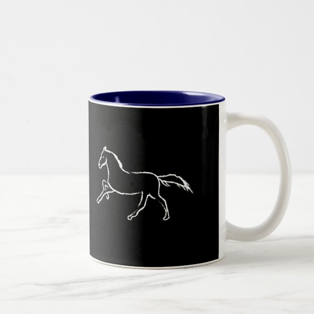Taza Bicolor Caballo blanco (Derecha)