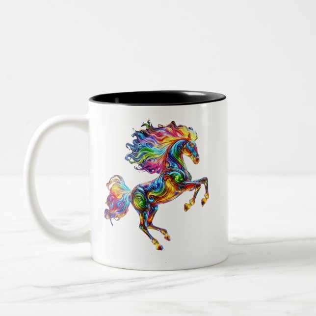 Taza Bicolor Caballo colorido (Izquierda)