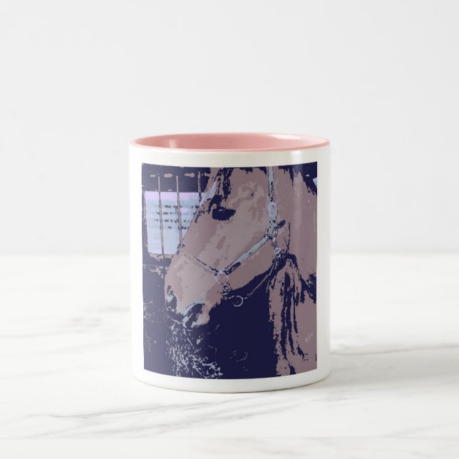 Taza Bicolor Caballo de arte pop (Centro)