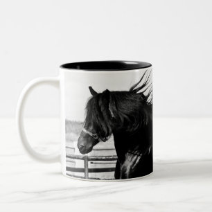 Taza Bicolor Caballo de belleza negra