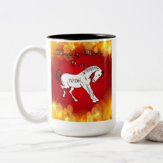 Taza Bicolor Caballo de Fuego Salvaje para Año Nuevo Chino
