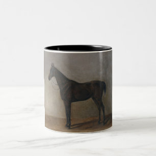 Taza Bicolor Caballo de gelatina marrón oscuro (arte animal vin