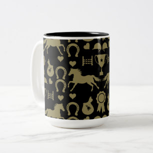 Taza Bicolor Caballo de oro