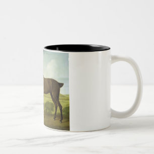 Taza Bicolor Caballo en un paisaje montañoso, c.1780-1800