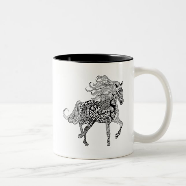 Taza Bicolor Caballo negro inspirado (Derecha)